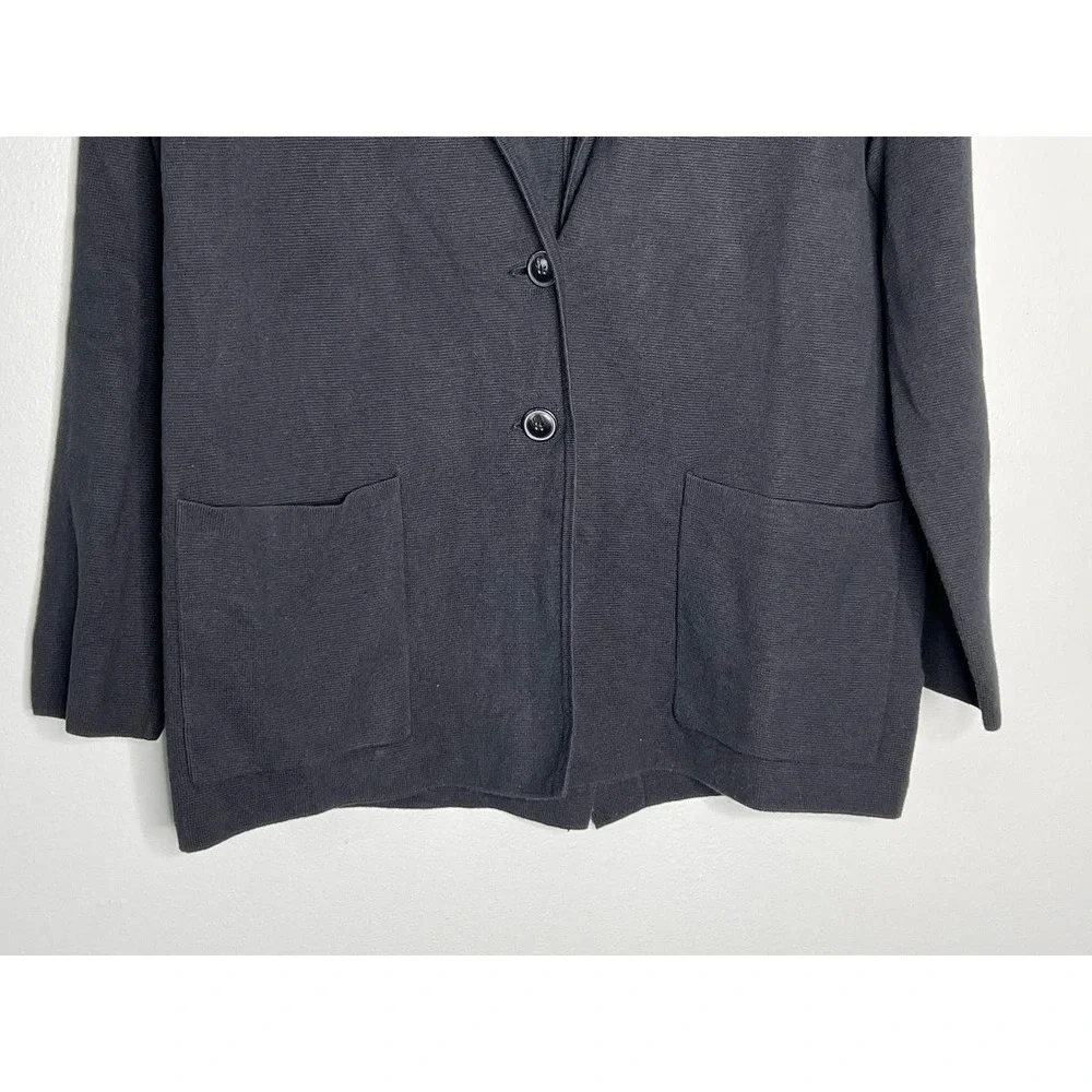 J. Crew Long Sleeve Collared Two-Button Sweater Blazer Black Women’s Size Small